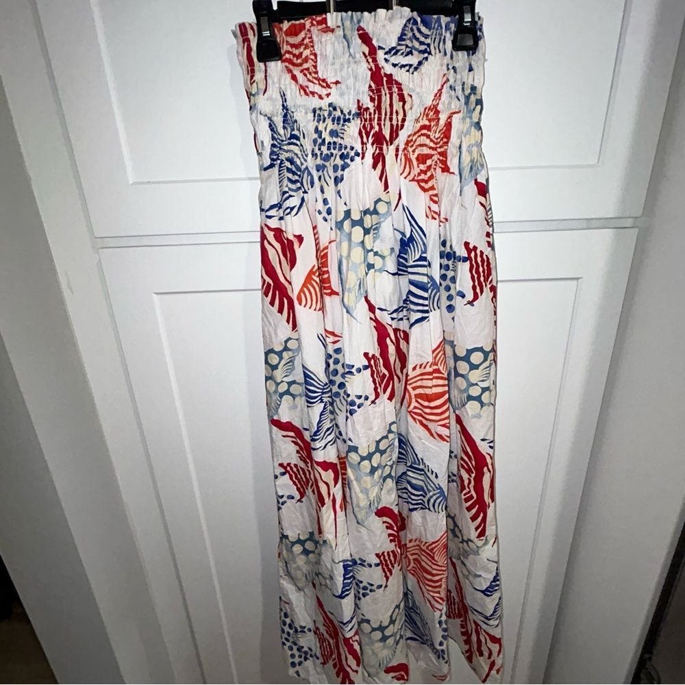 LOFT Angel Fish Print Smocked Skirt - Picture 8 of 11